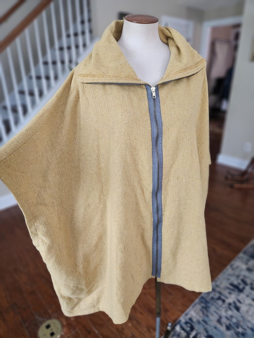 Lost Petal Linens Wool Blend Poncho One Size